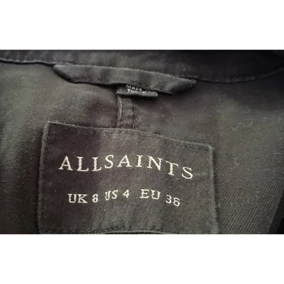 All Saints Kaiya Ink Blue Utility Jacket 4​​​​​ - Picture 3 of 10
